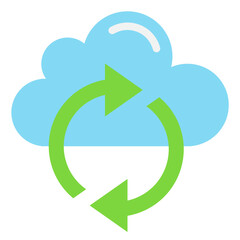 Cloud reuse flat style icon