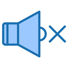 Mute blue style icon