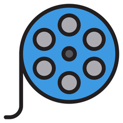 Film reel color line style icon