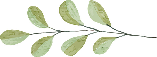 Wild Leaf Watercolor Clip Art