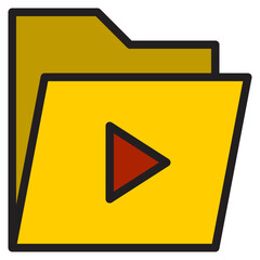 Open VDO folder color line style icon