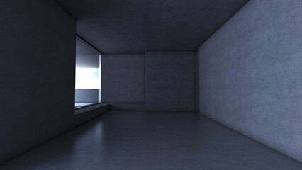 Empty room with Wall Background. 3D illustration, 3D rendering	
