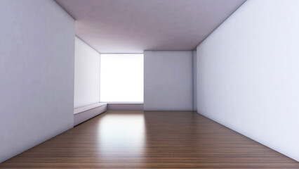 Fototapeta premium Empty room with Wall Background. 3D illustration, 3D rendering 