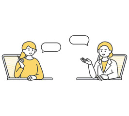 オンライン診療のイメージイラスト素材