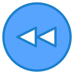 Rewind blue style icon