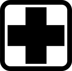 plus or cross sign icon vector illustration on white background