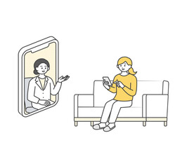 オンライン診療のイメージイラスト素材