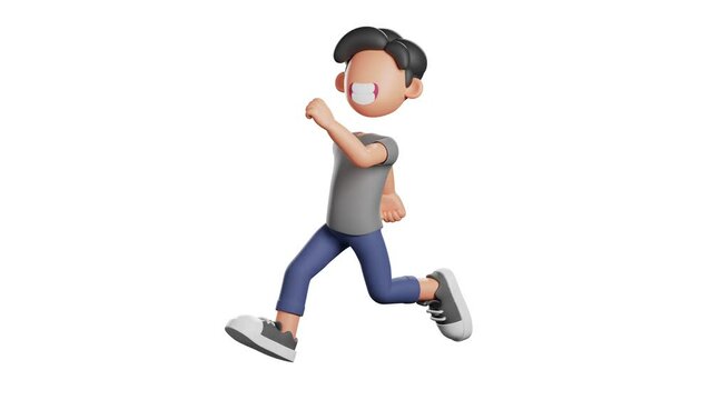 3d man character with a running pose