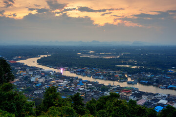 Khao Matsee Viewpoint famous tourist attractions of Chumphon, Thailand.