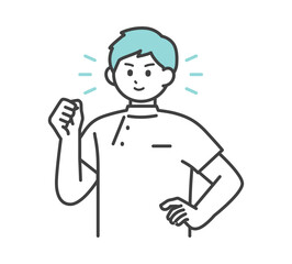 .医療従事者の表情とジェスチャーのイラスト素材