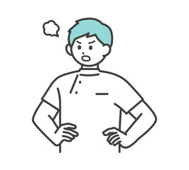 .医療従事者の表情とジェスチャーのイラスト素材