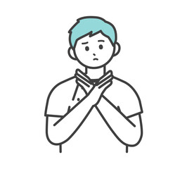 医療従事者手がばつのジェスチャーをするイラスト素材