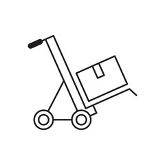 Hand truck with cardboard boxes icon design, logistic and delivery, hand dolly sign. isolated on white background. vector illustration