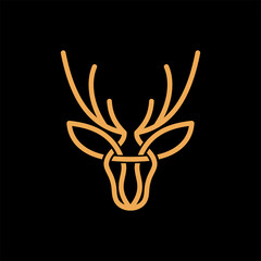 Deer Head Line, Deer illustration, Abstract Deer Head Logo Design. Vector illustration. Stylized geometric.