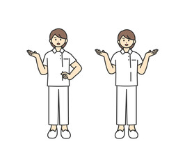 比較する医療従事者のイラスト素材