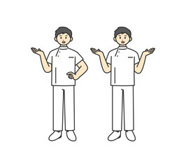 比較する医療従事者のイラスト素材