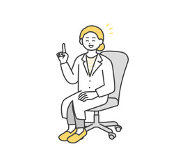 椅子に座る医師のイラスト素材