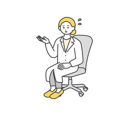 椅子に座る医師のイラスト素材
