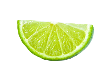 Juicy slice of lime isolated on transparent png
