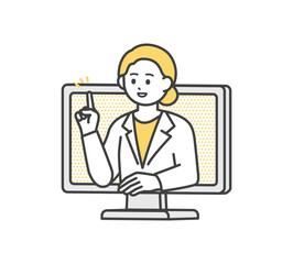 オンライン診療のイメージイラスト素材