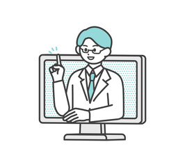 オンライン診療のイメージイラスト素材