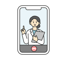 オンライン診療のイメージイラスト素材