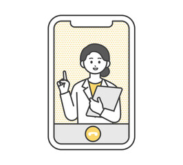 オンライン診療のイメージイラスト素材