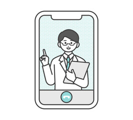 オンライン診療のイメージイラスト素材