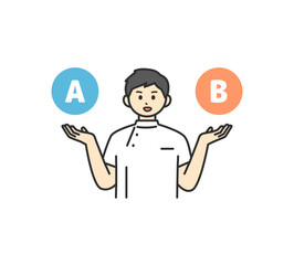 比較する医療従事者のイラスト素材