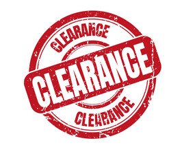 clearance grunge retro red isolated ribbon stamp