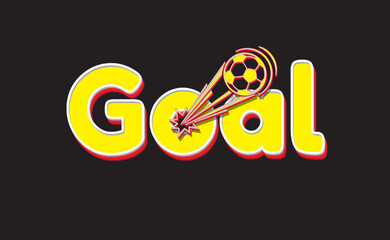 Goal Ball Celebration Sticker Text Vector
