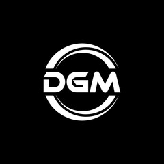 DGM letter logo design with black background in illustrator, vector logo modern alphabet font overlap style. calligraphy designs for logo, Poster, Invitation, etc.