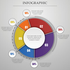 Business pie chart infographic