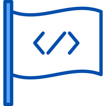recommend clip art: Flag blue outline icon