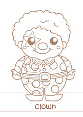 Alphabet C For Clown Coloring Pages A4 for Kids and Adult