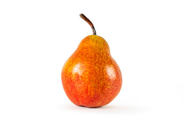 ripe orange pear isolated on white background.