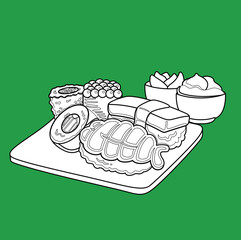 Sushi Japanese Food Digital Stamp