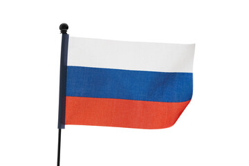 Russia flag waving on white background