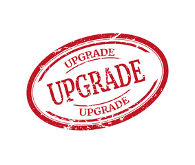 upgrade grunge retro red isolated ribbon stamp