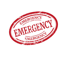 emergency round isolated label sign. emergency stamp