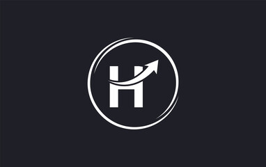 Growth arrow icon and financial circle logo design with the letters and alphabets