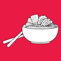 Ramen Udon Japanese Food Digital Stamp