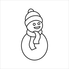 snowman icon. Happy winter snowman line art icon. Vector concept illustration for design.