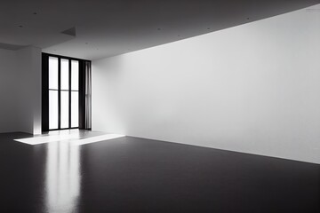 White interior with big blank wall
