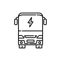 Electric Bus line icon vector graphic