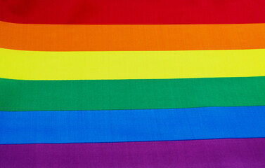 Close up of rainbow flag