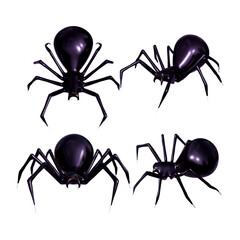 Collection of  Realistic spider 3d rendering