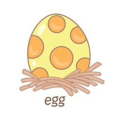Alphabet E For Egg Illustration Vector Clipart