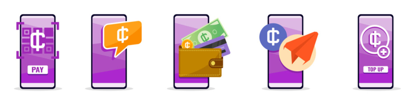 Online Mobile Banking with Ghanaian Cedi on Phone