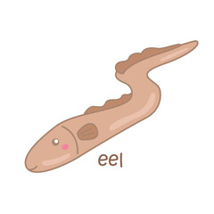 Alphabet E For Eel Illustration Vector Clipart